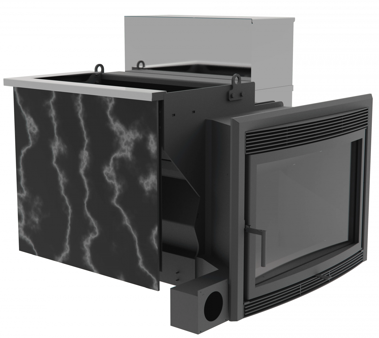 Банный камин 500, сталь+СВО фото в Уфе