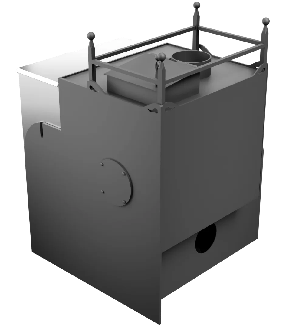 Печь Горыныч Мини, каменка закрытая с левой стороны, система воздушного отопления фото в Уфе