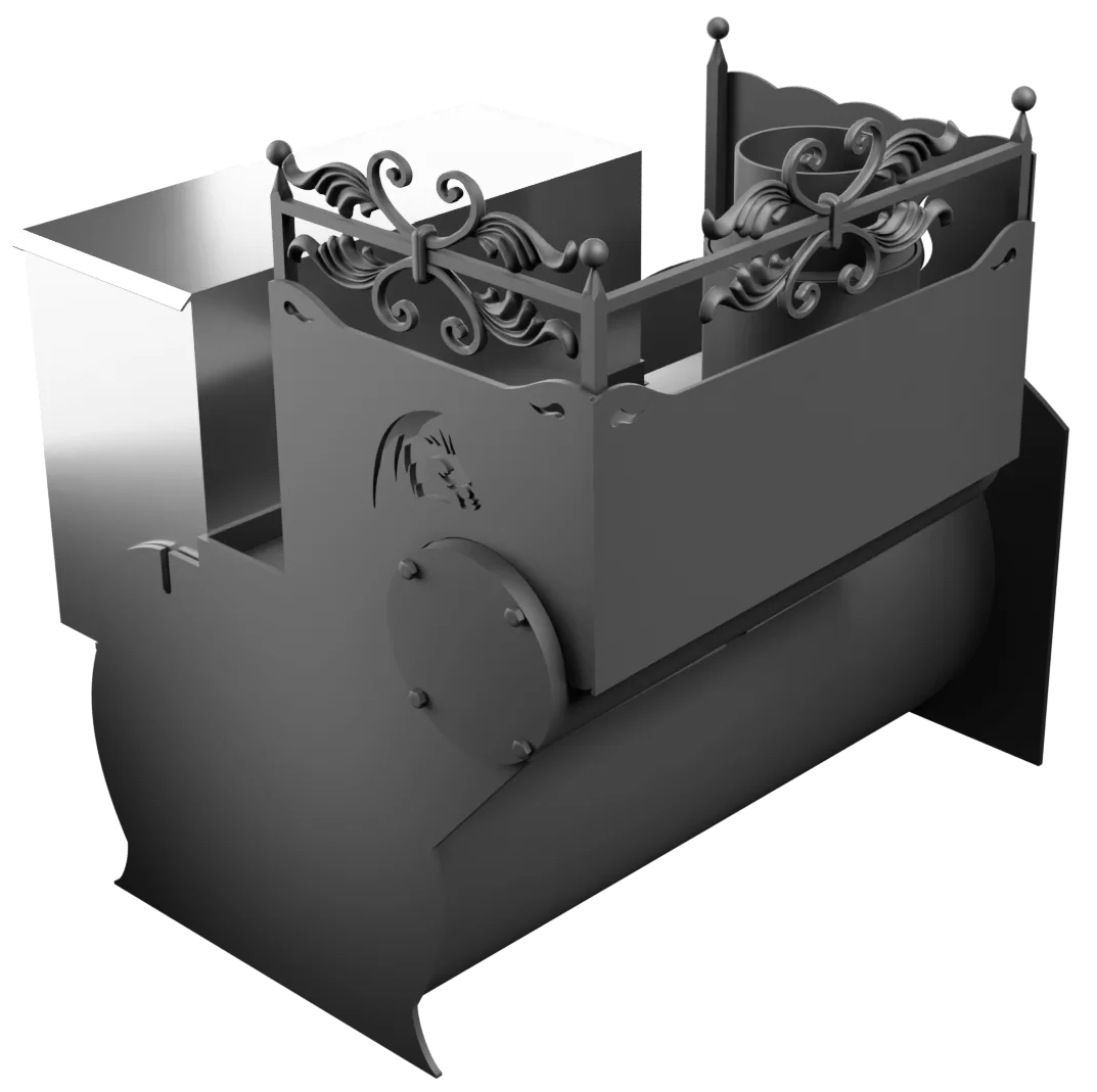Печь Горыныч 3, каменка с левой стороны, большая дверь со стеклом фото в Уфе