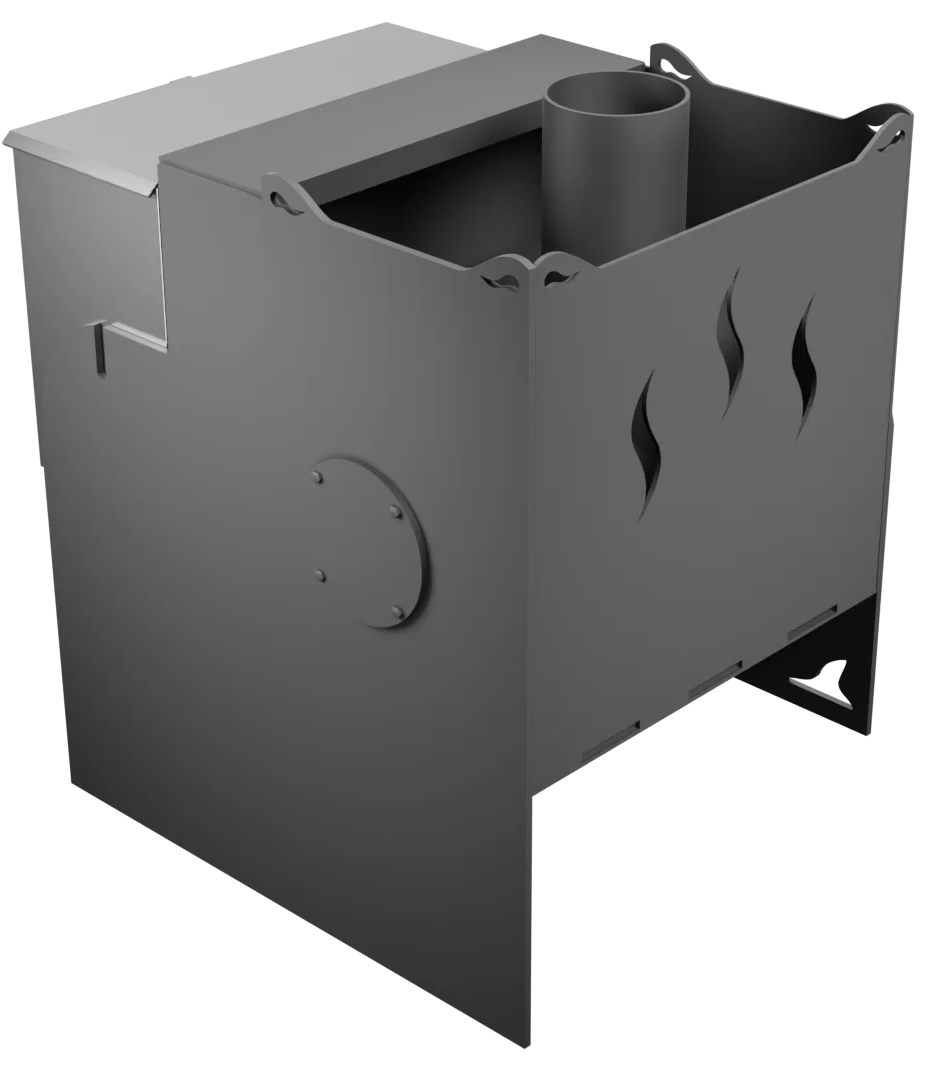 Печь Горыныч Мини, каменка с левой стороны, дверь малая со стеклом фото в Уфе