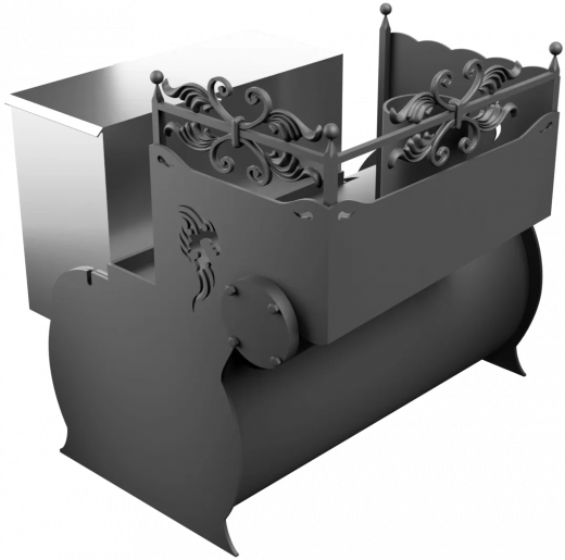 Печь Горыныч 3, каменка с левой стороны, малая дверь со стеклом фото в Уфе